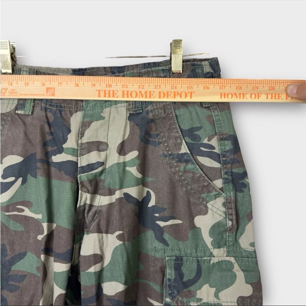 Brandit Individual Wear Camo Cargo Pants Mens M 32x30 Green Woodland drawstring - Picture 12 of 16